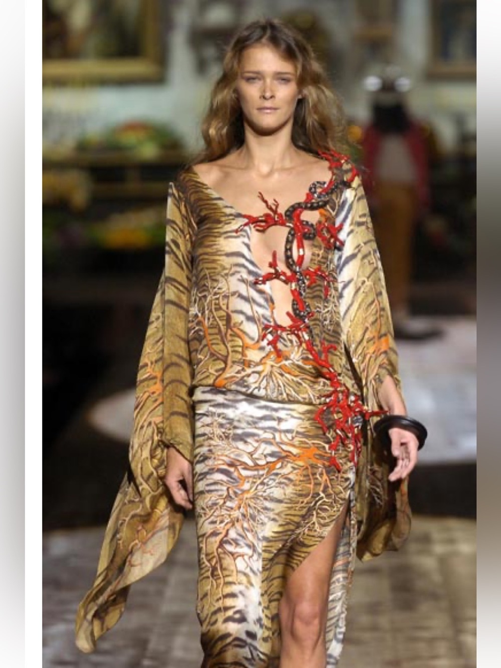 Roberto Cavalli SS2005 Coral Animal Print Silk Midi Skirt - Picture 6 of 9